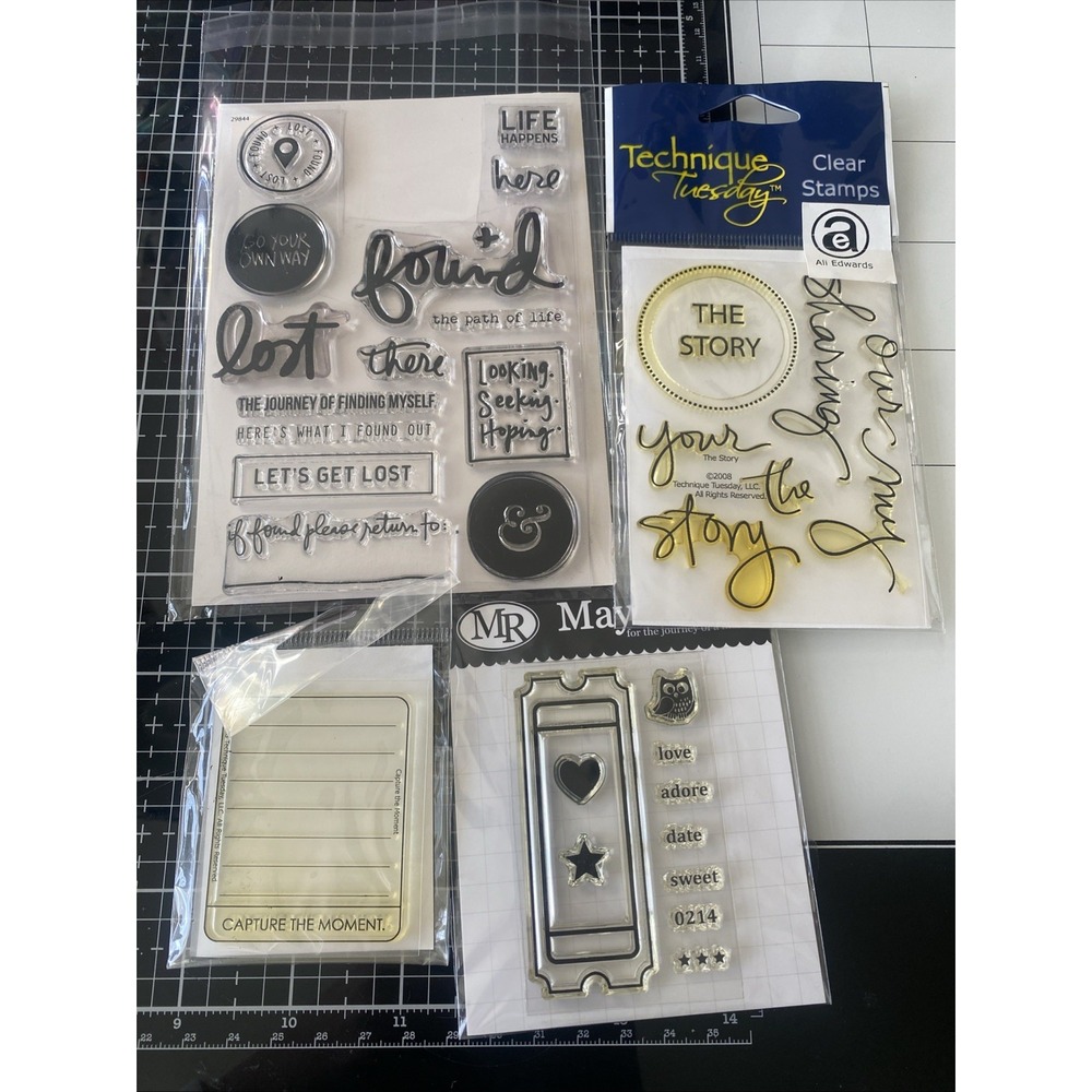 Ali Edwards Story Stamp Week In The Life Journaling Lot 4 Lost Found Mixed Set‎